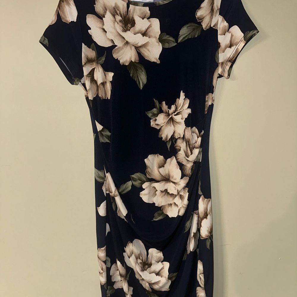 Floral Navy Midi Dress